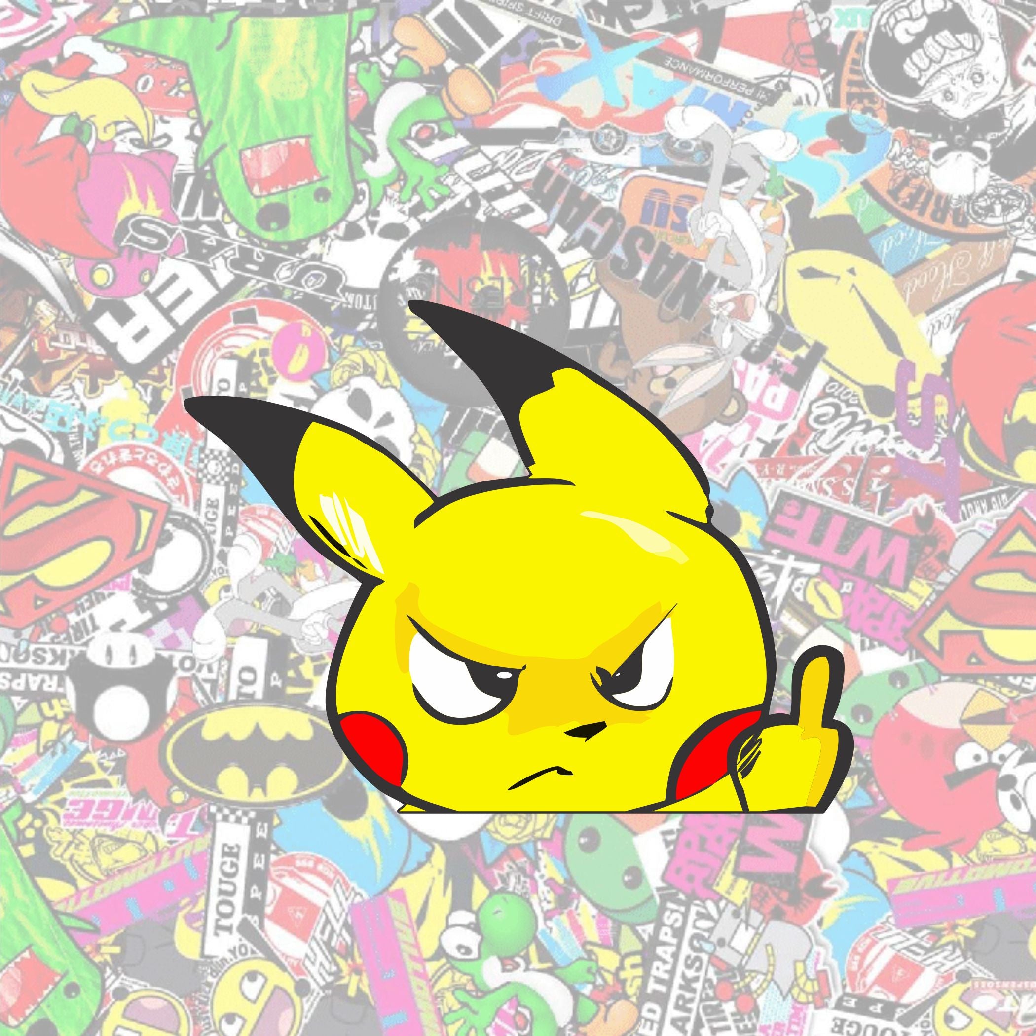 Angry Pika Middle Finger Peeker