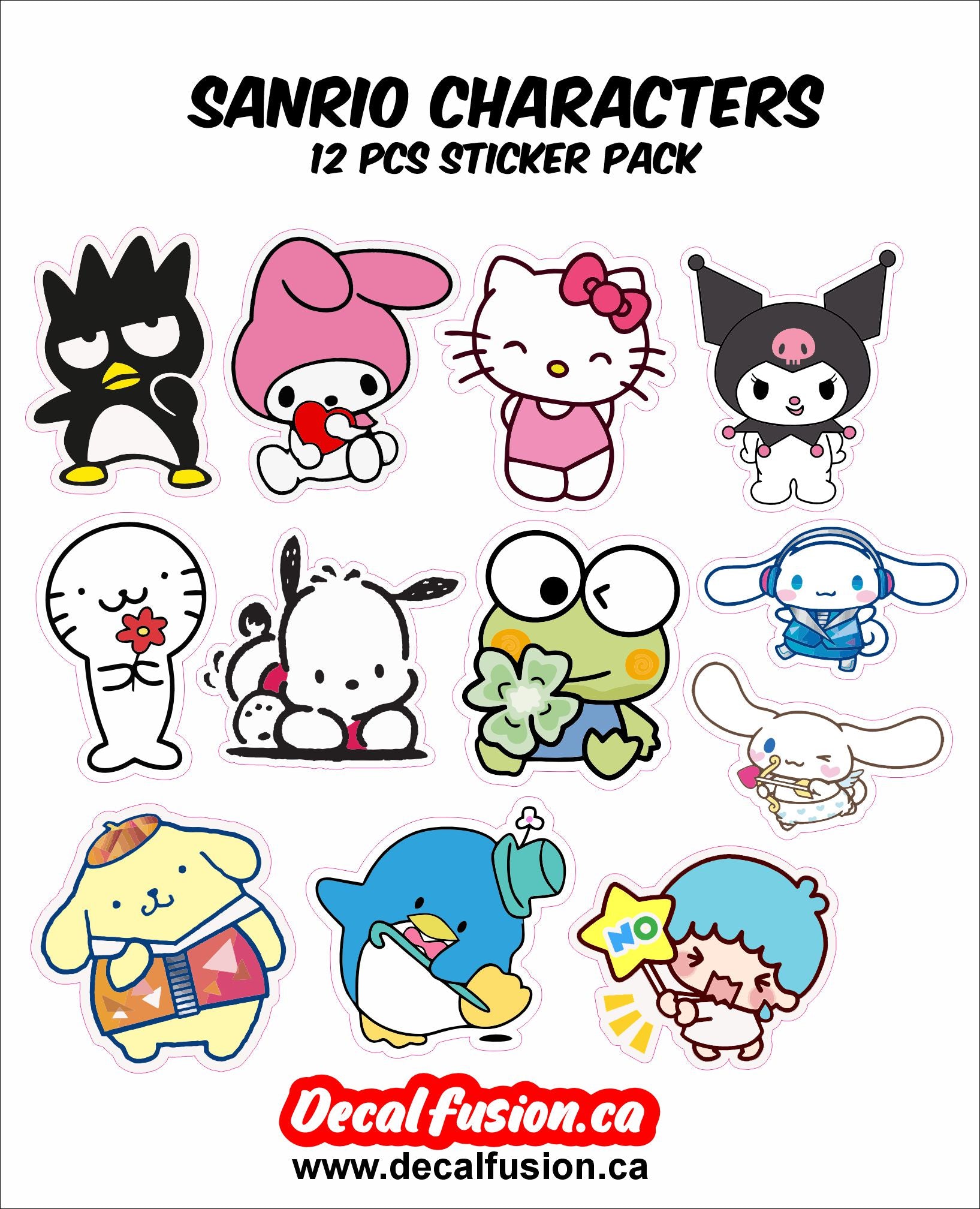12 PCS Sanrio Sticker Pack