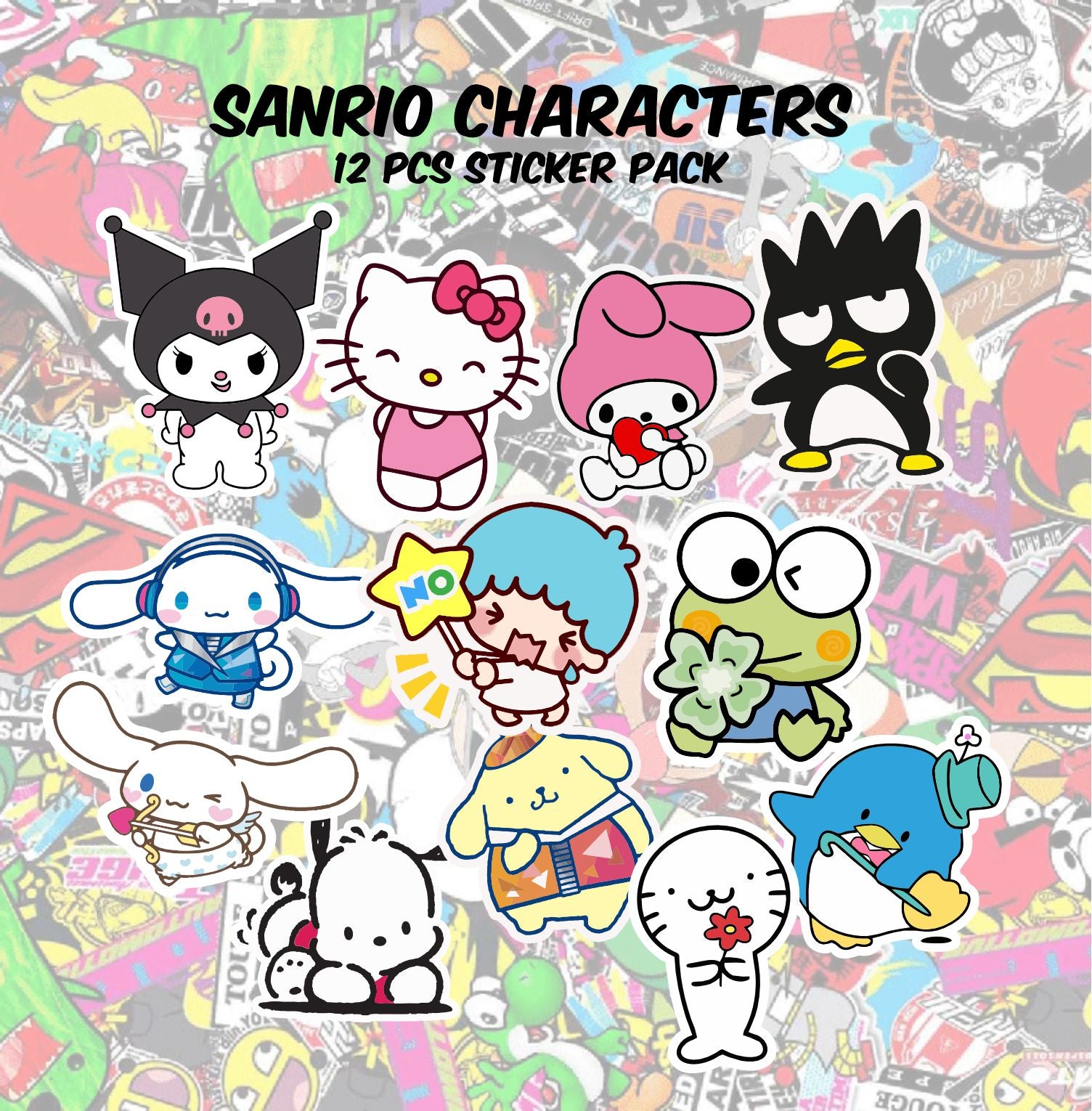 12 PCS Sanrio Sticker Pack