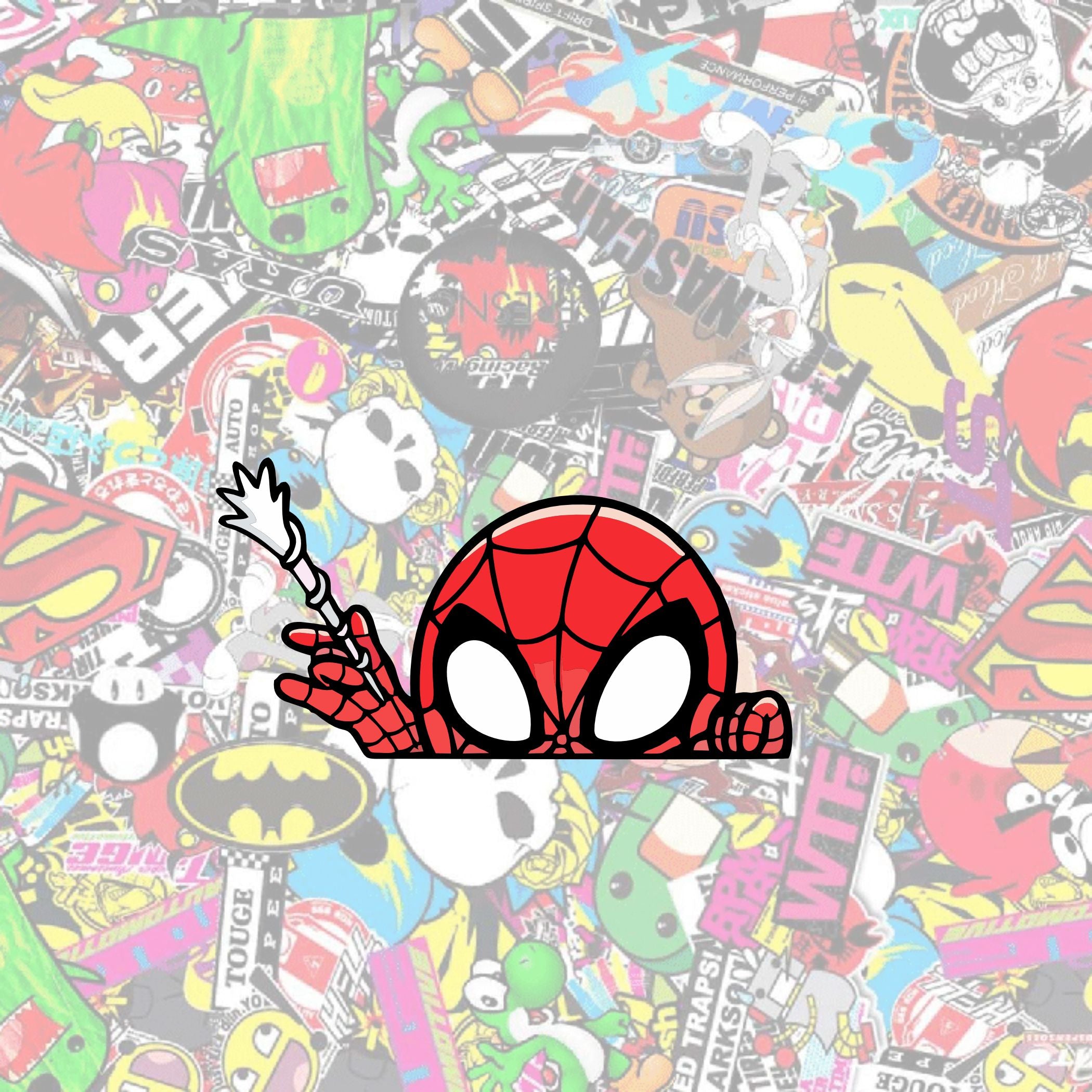 Cute Chibi Spider-Man Web Peeker