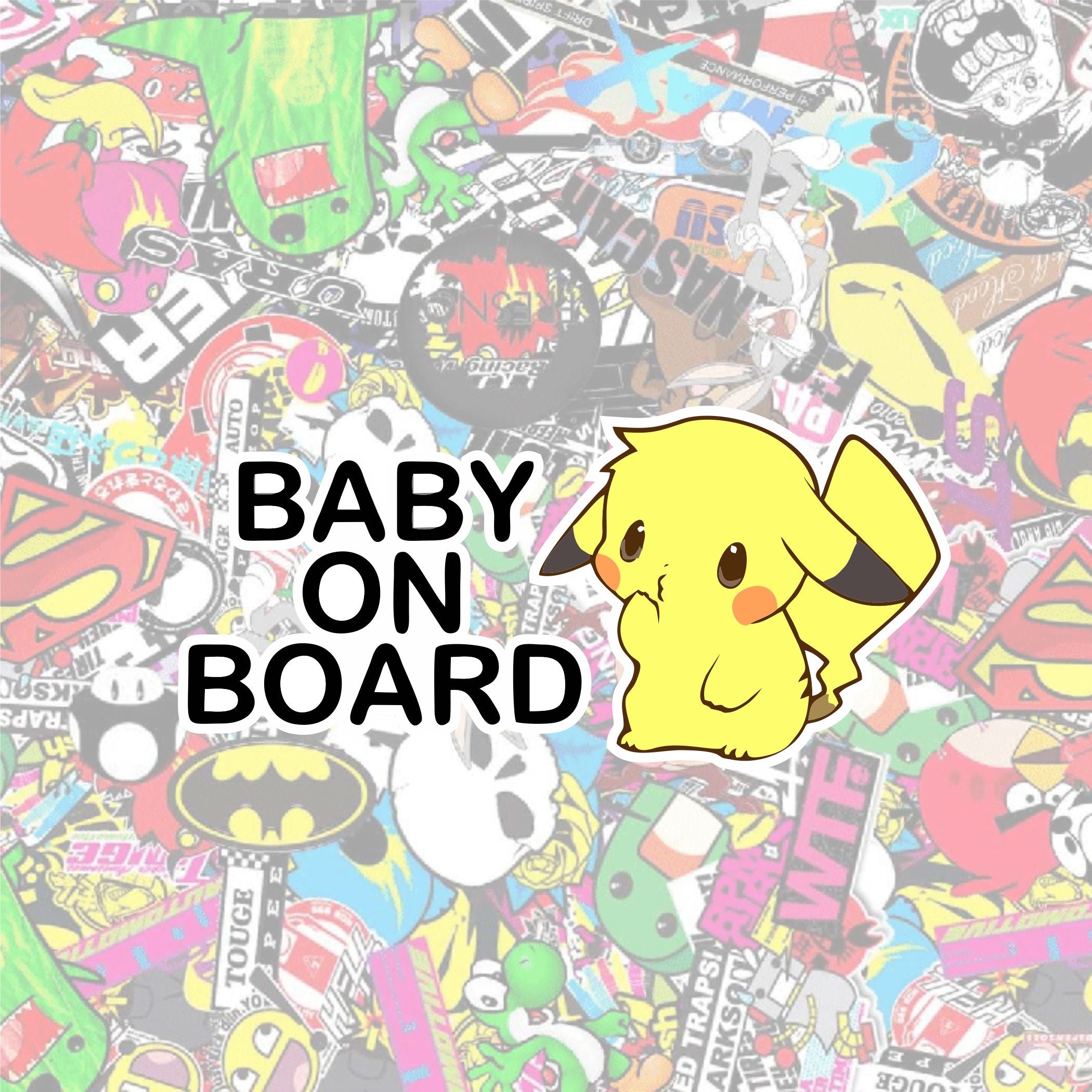 Cute Baby on Board Peekachu