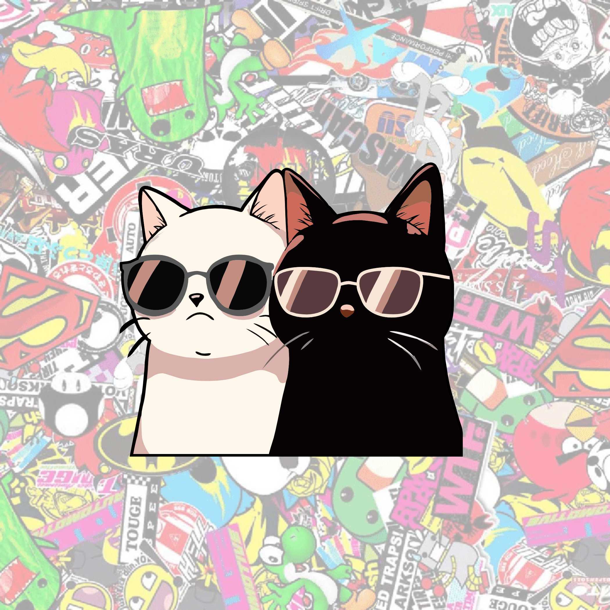 Cute Cats Glasses Peeker