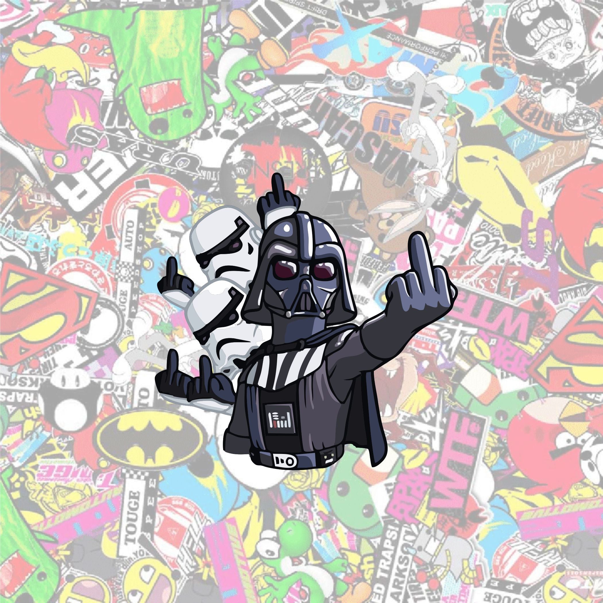 Darth Vader & Storm Trooper Middle Finger Peeker
