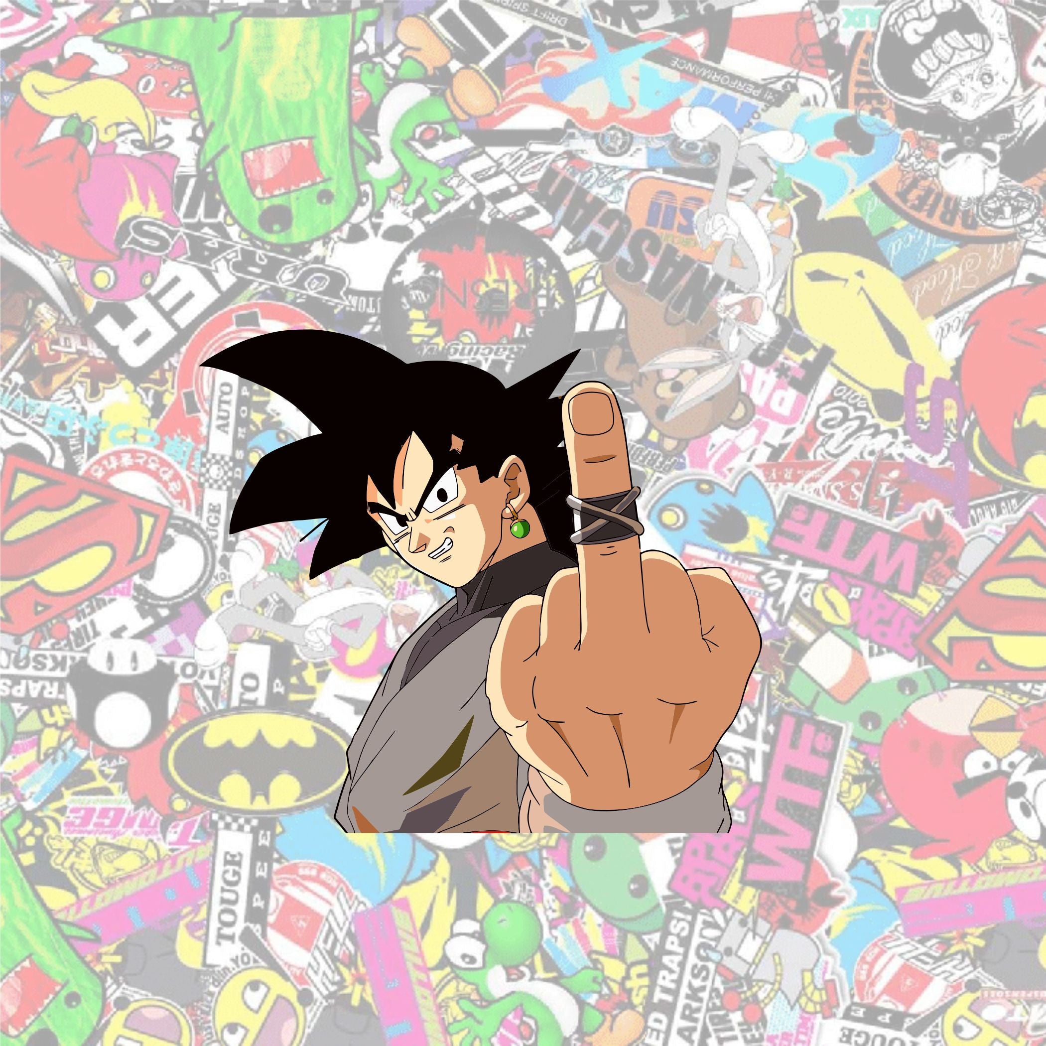 Goku Middle Finger Peeker