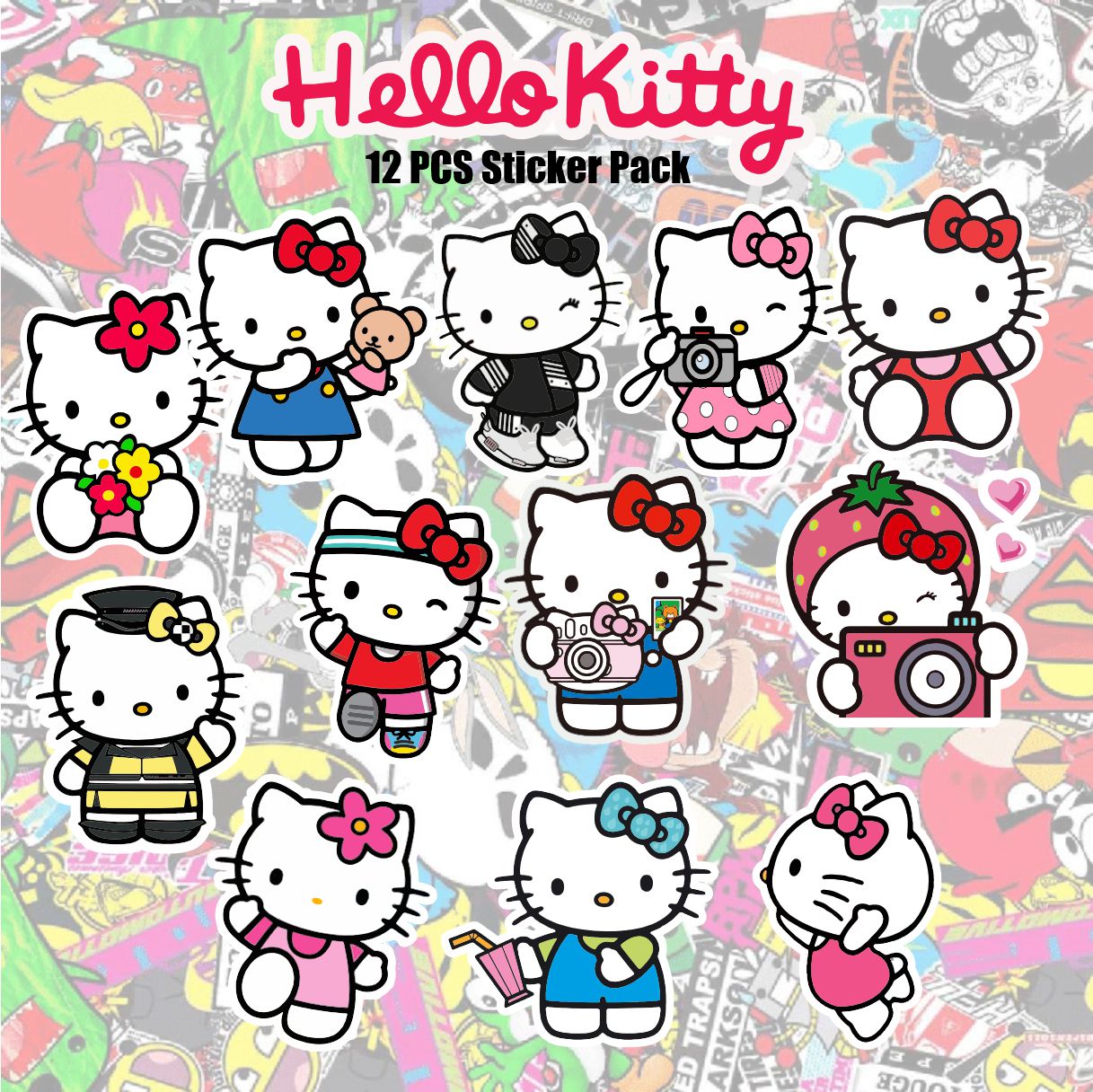 12 PCS Hello Kitty Sticker Pack