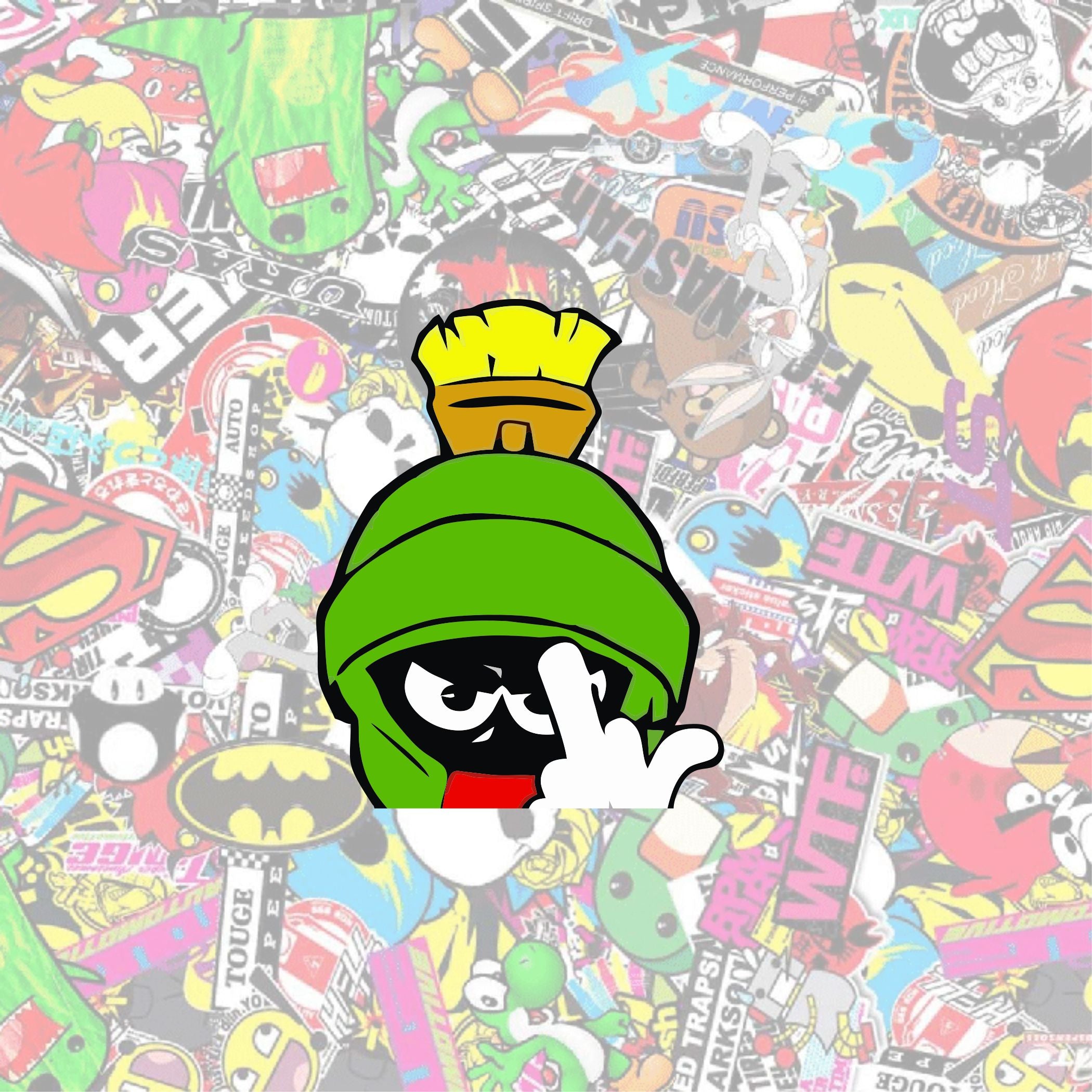 Marvin The Marsian Middle Finger Peeker