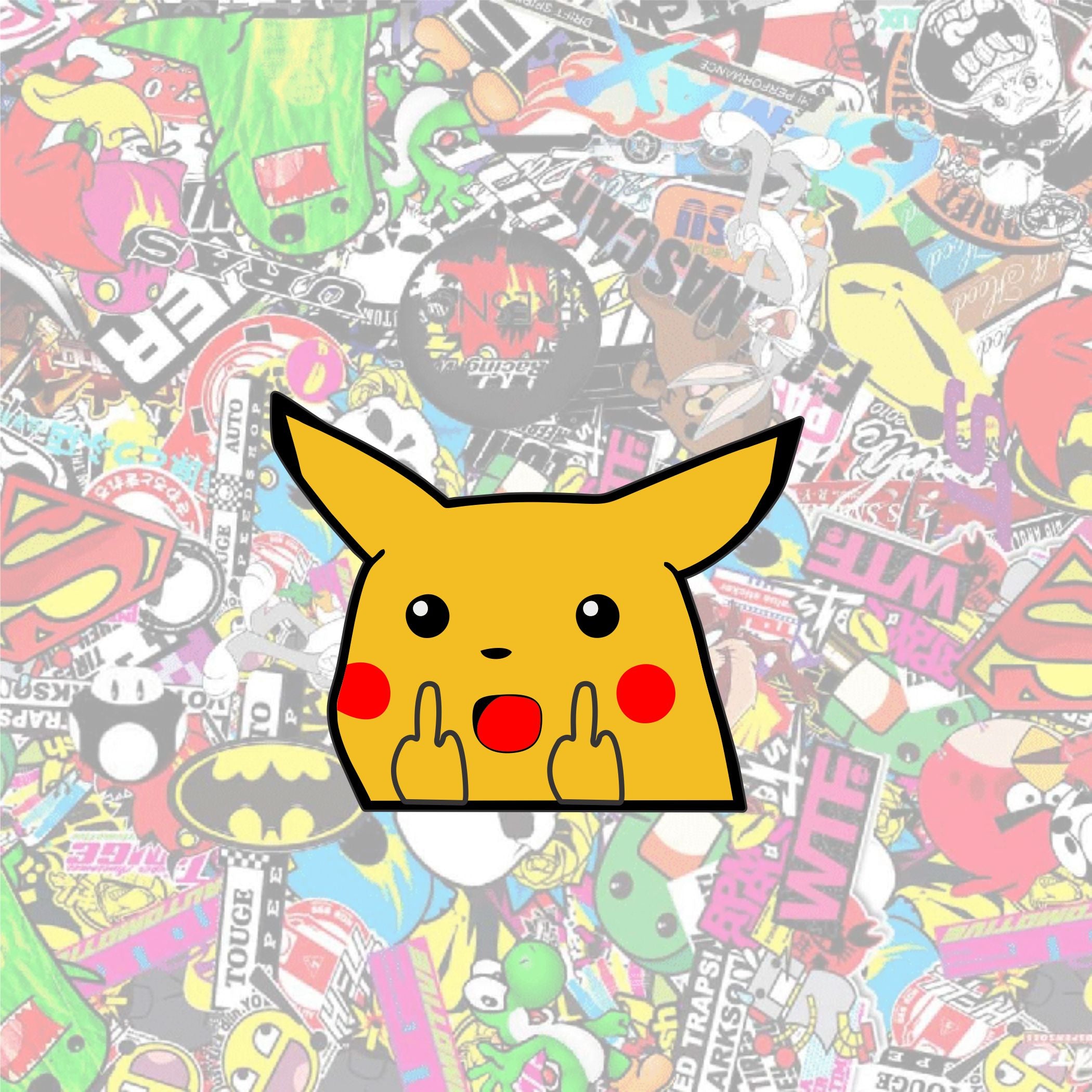 Pikachu Suprise Meme Middle Finger Peeker