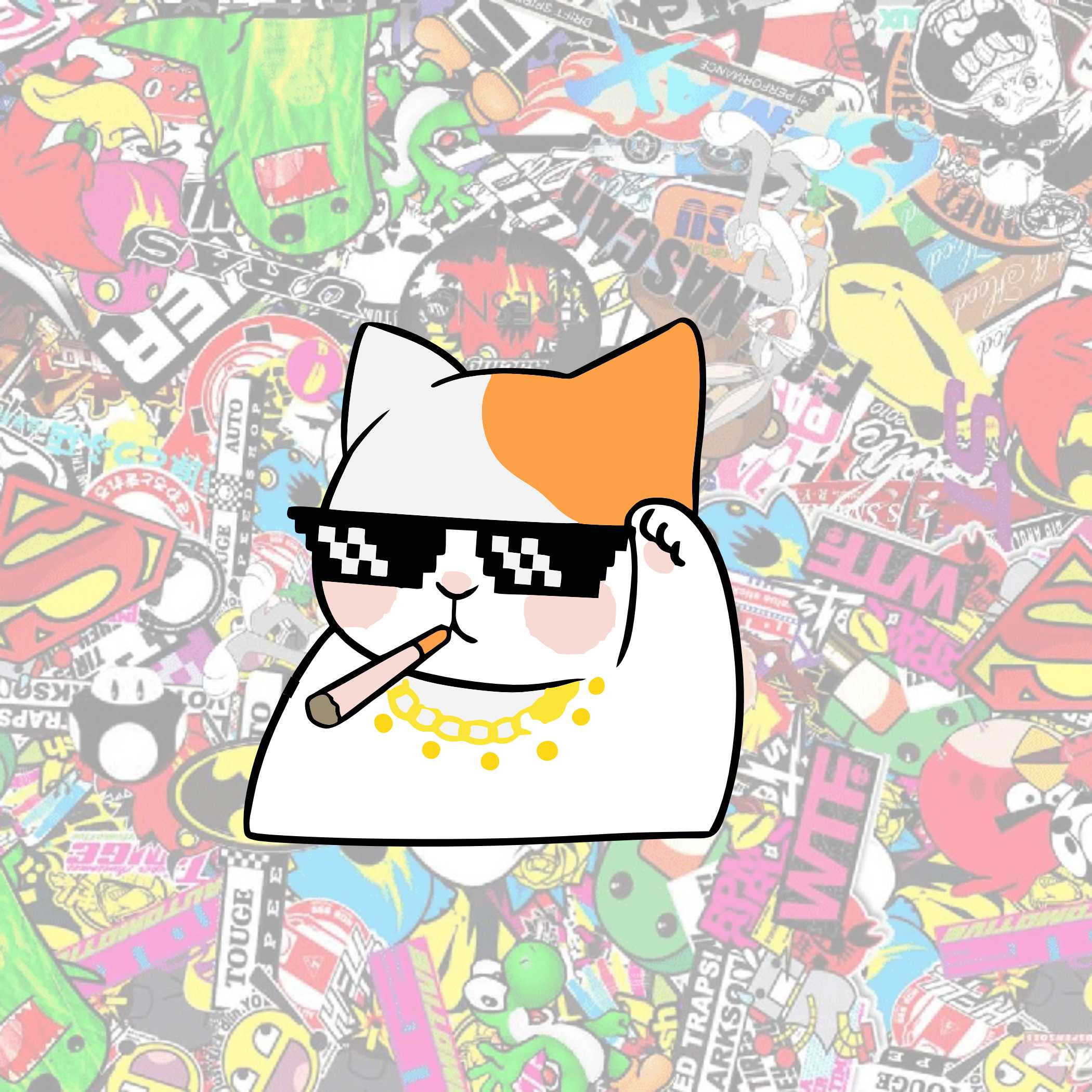 Thug Life Cat Peeker